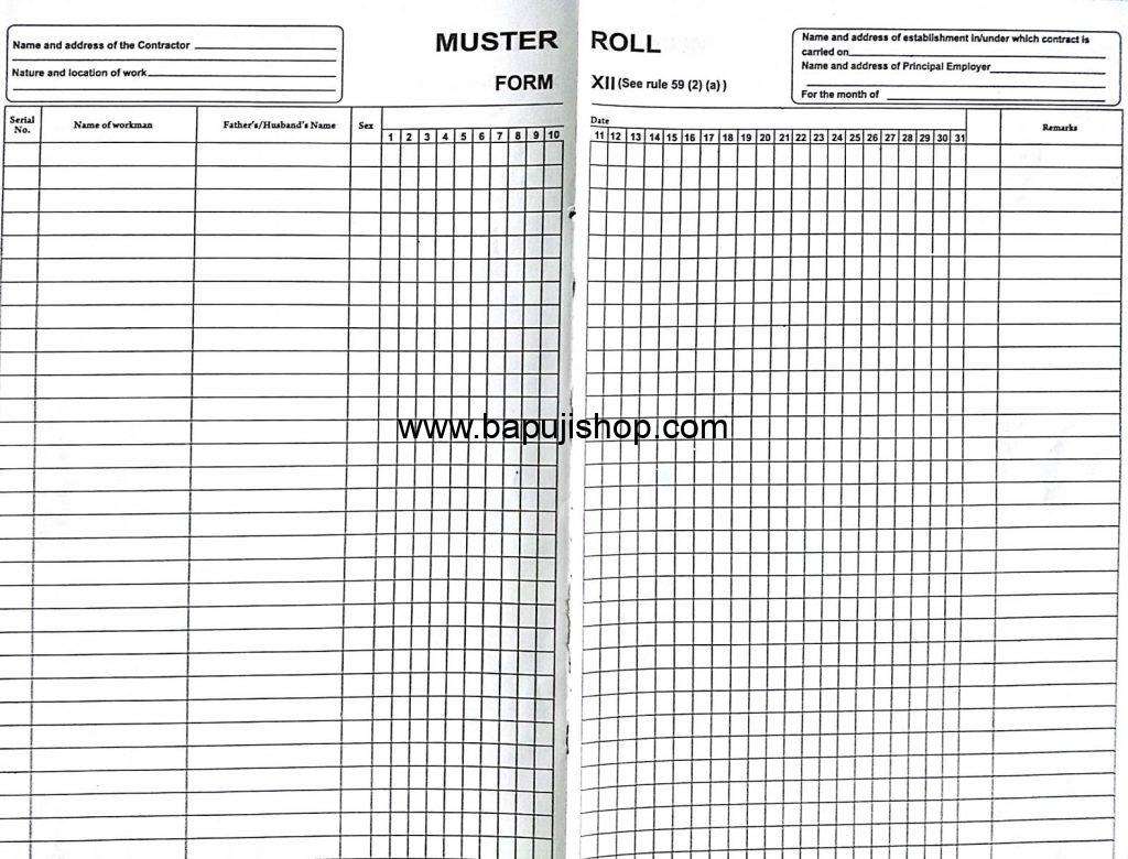 muster roll form 12