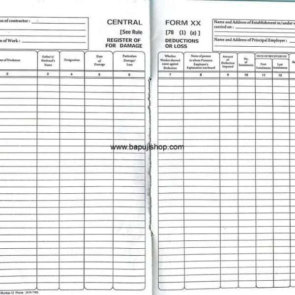 Register of deductions