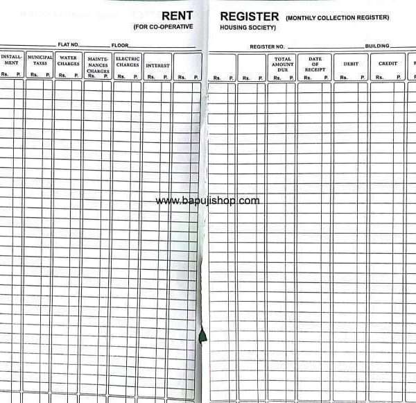 Rent Register for society