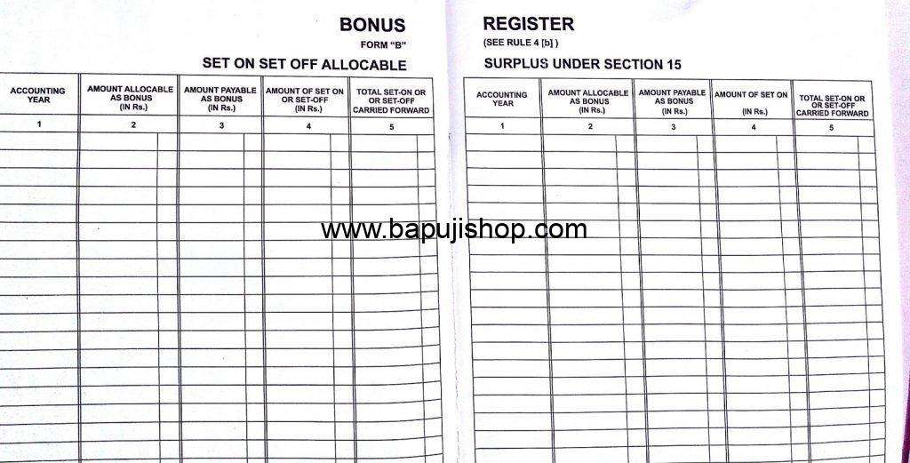 Bonus B Register