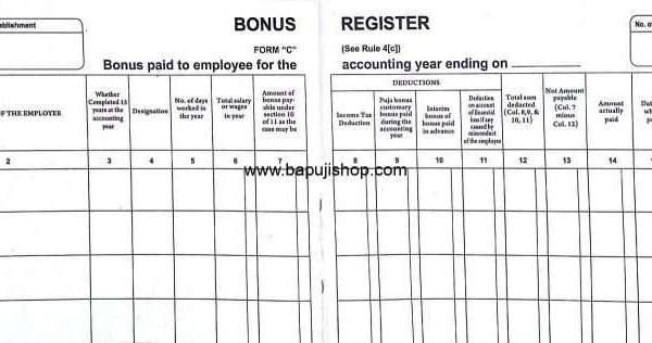 Bonus register in Mumbai