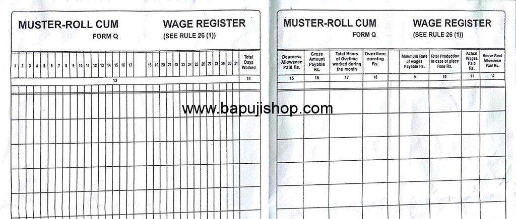 Form q attendance register