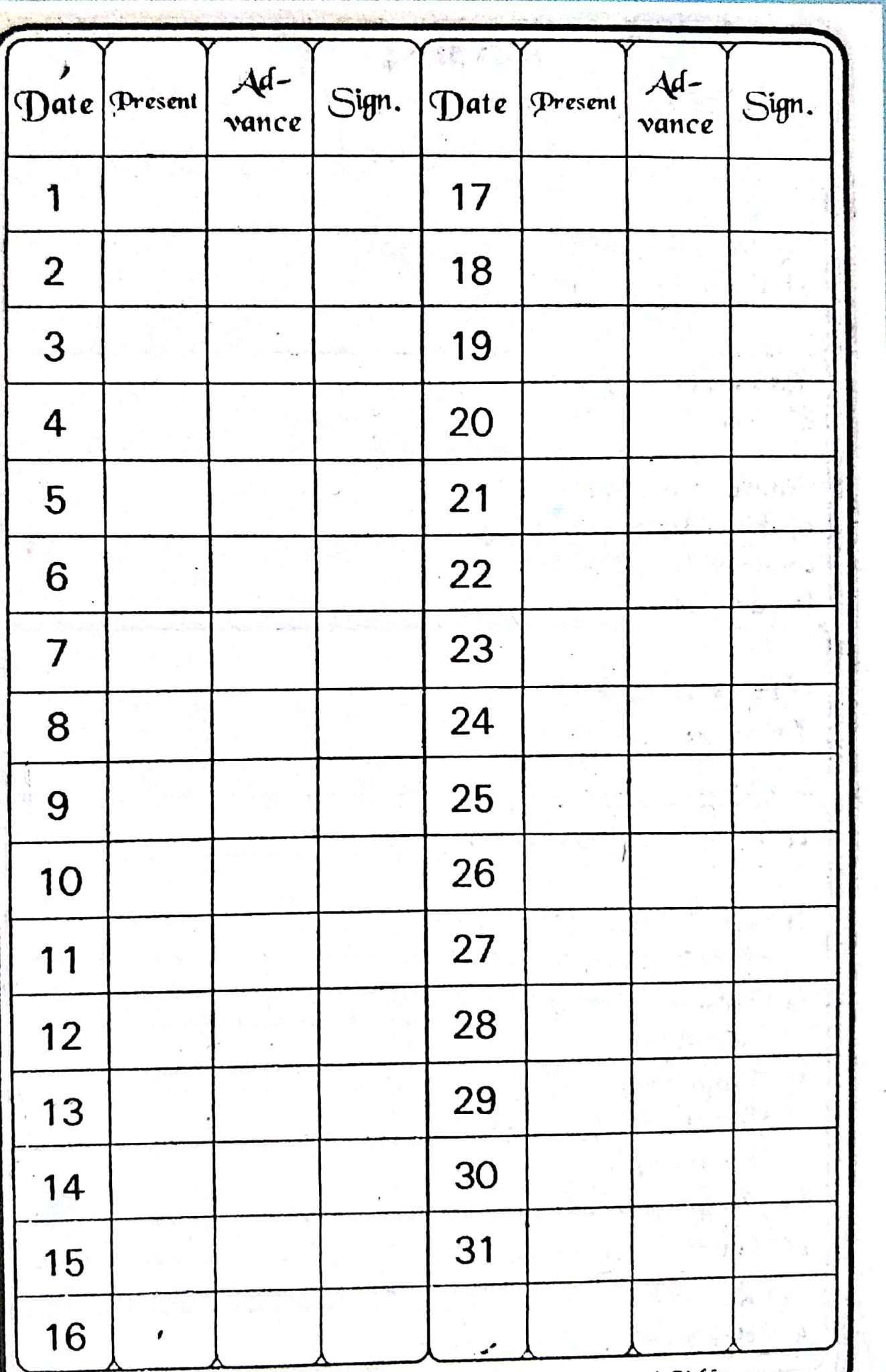 form 10 employment card format