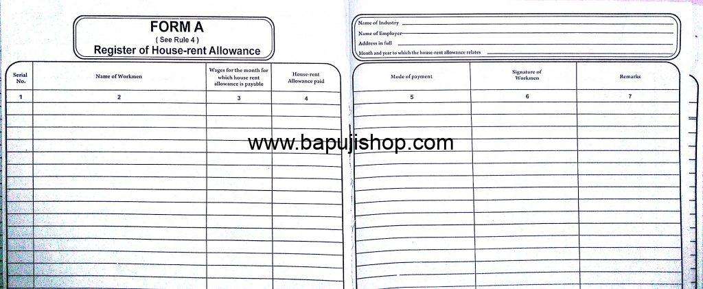 HRA register form A