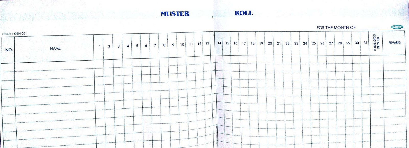 Get muster roll under factory act 1948 Best in Mumbai and all India