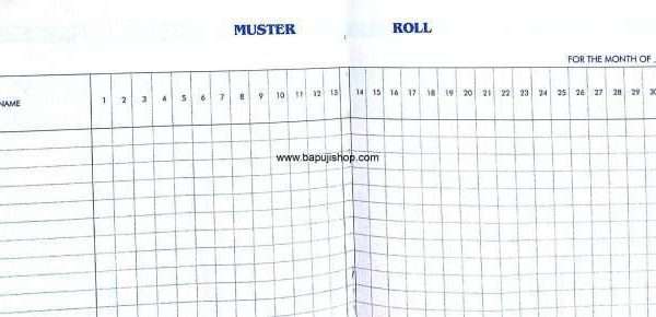 Muster roll register as per factories act