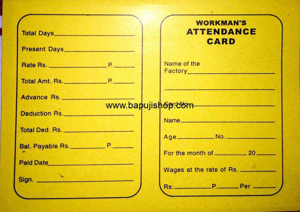 Worker Attendance card in Mumbai