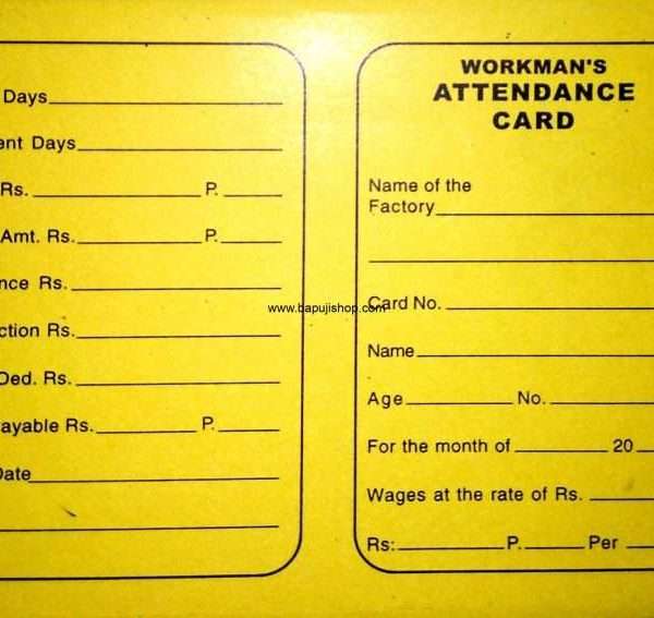 Worker Attendance card in Mumbai