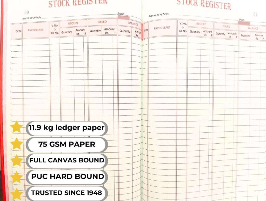stock register format in Mumbai