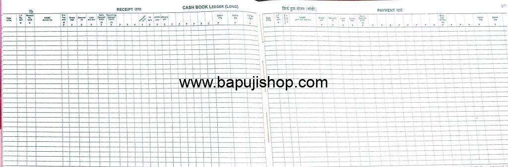 Cash book ledger