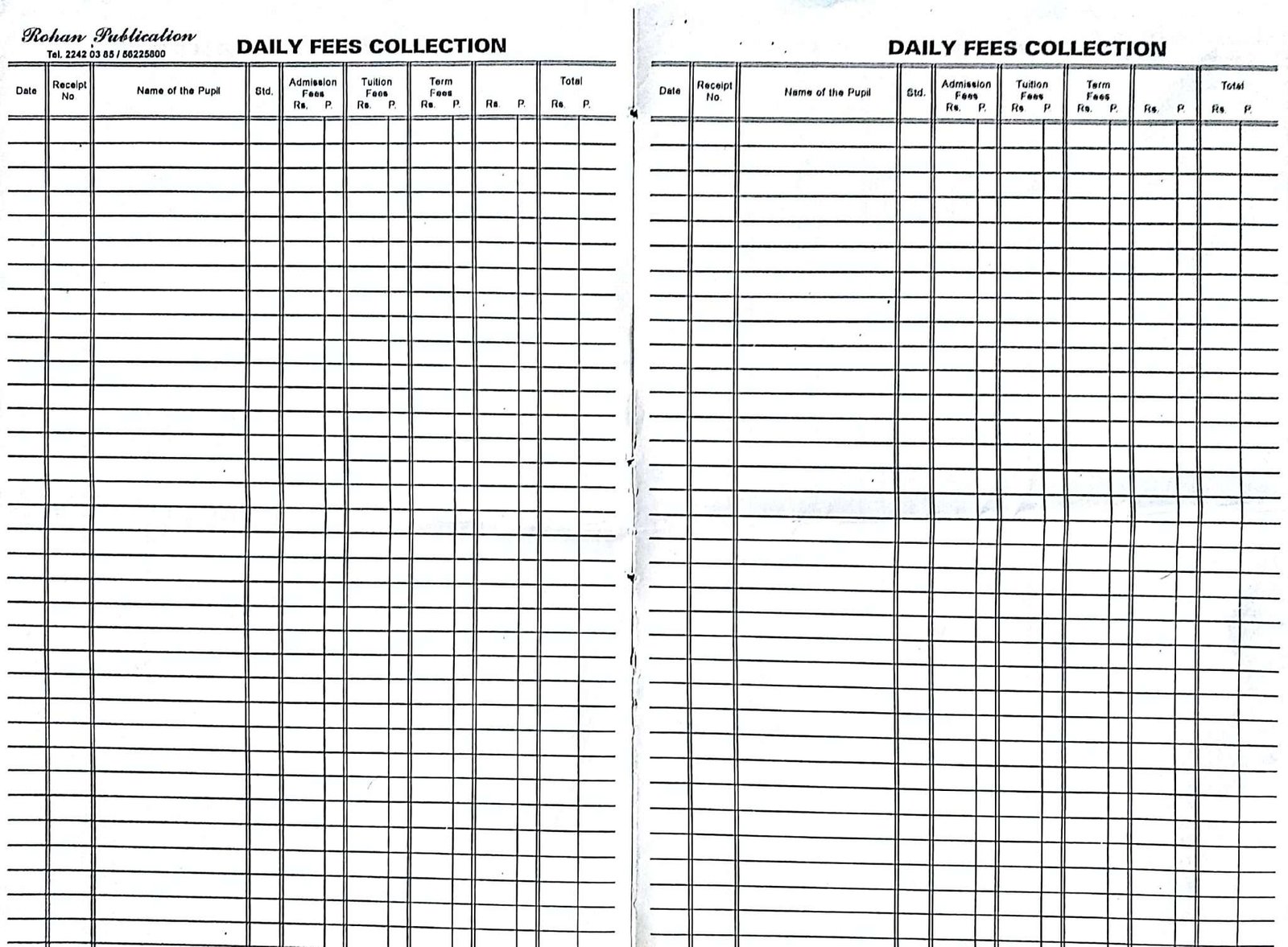 Get School fee register from best Bapuji Stationery(reputed since 1948)