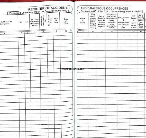 ESIC accident register