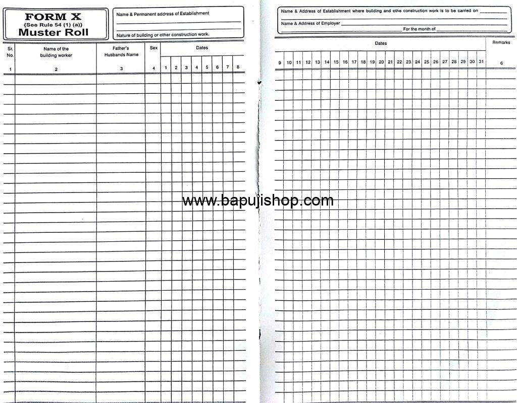 Muster Roll in construction