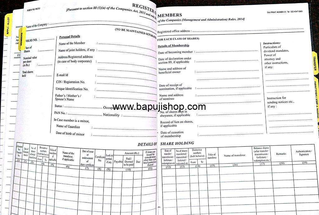 statutory registers