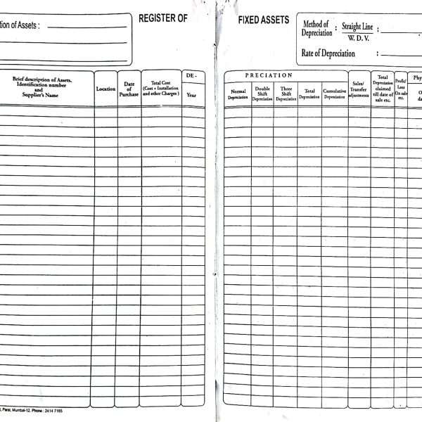 fixed asset register companies act 2013
