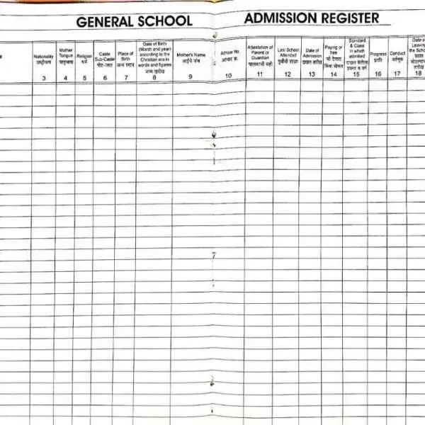 admission register for school