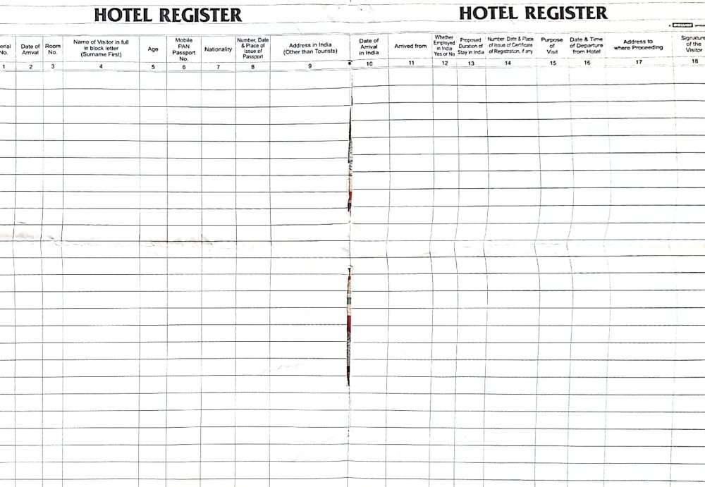 hotel guest register
