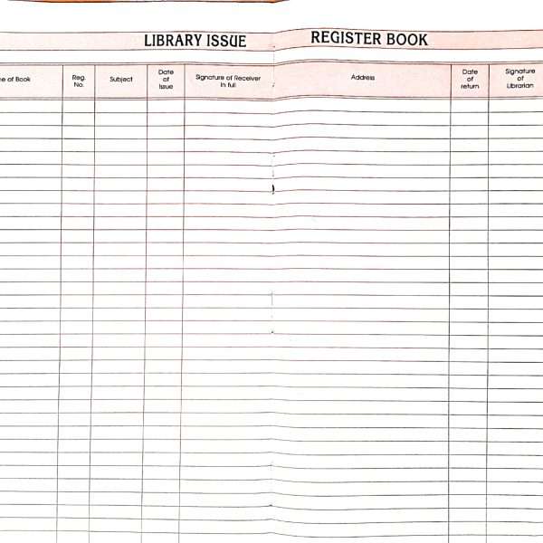 daily book issue register for schools, colleges, libraries