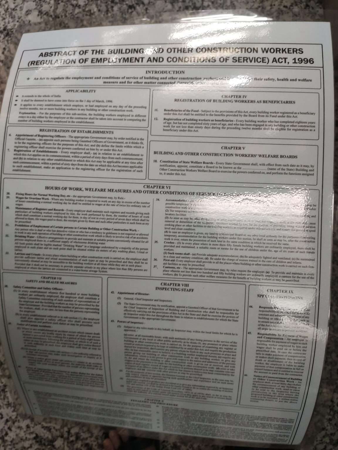 Abstract of BOCW Act | BOCW Abstract | Abstract of building and other construction workers act 1996 - Image 2