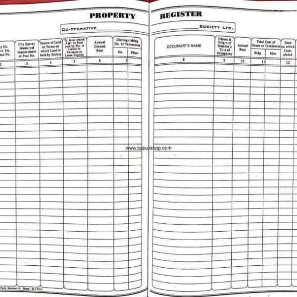 property register format for housing society