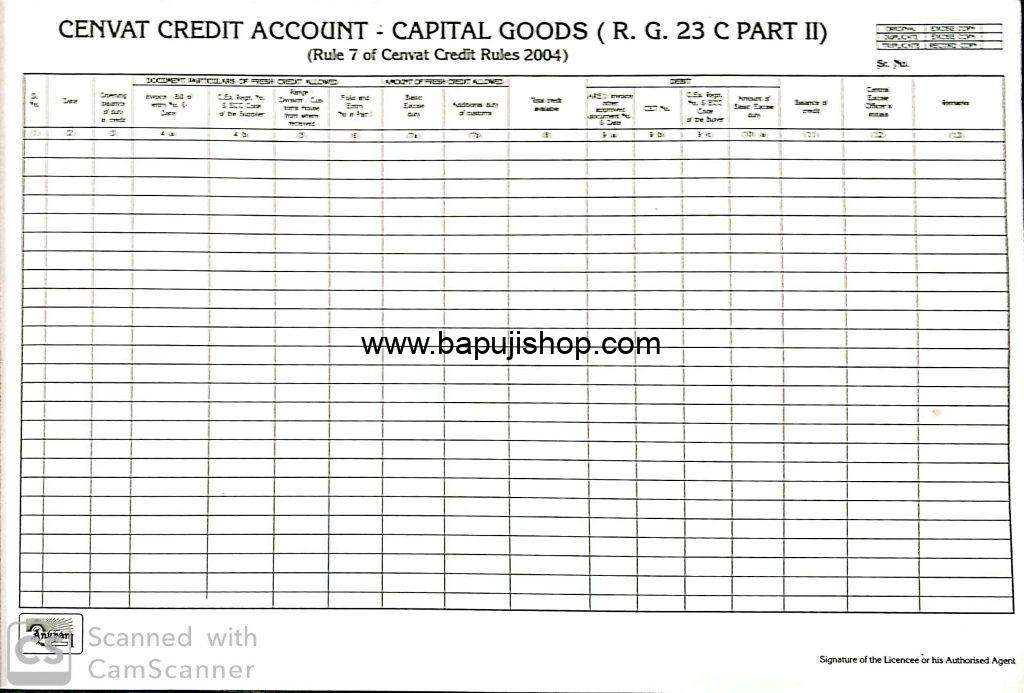 RG23C Account Register