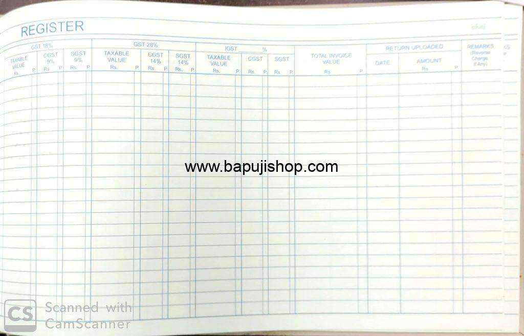 Sales register under gst