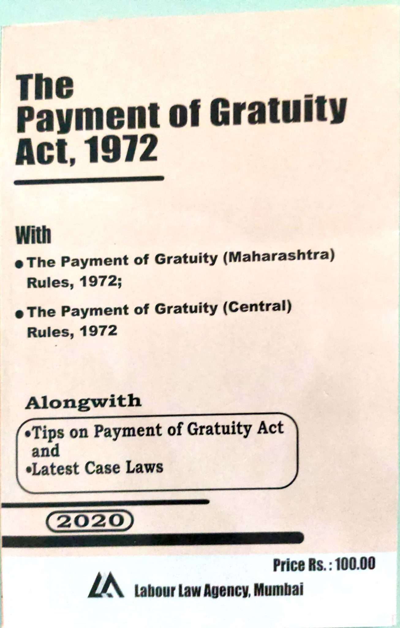 Payment of Gratuity act book bare