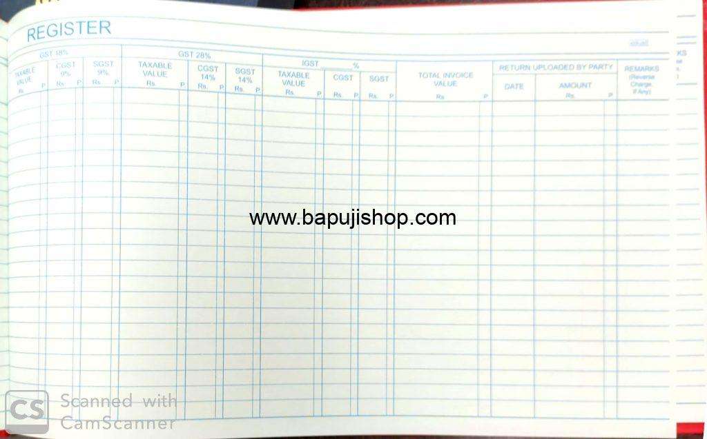 GST purchase register format